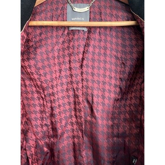 Marcs Black Wool Blend High Collar Military Style Peplum Back Jacket Size 4 - Picture 8 of 11